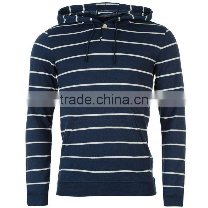 Pullover Stripe Hoody Mens With Pocket