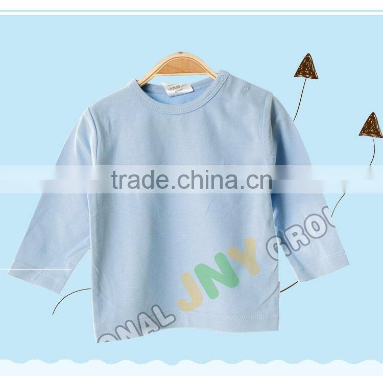 2017 fashion soft plain 100% cotton cute baby shirt wholesale factory price