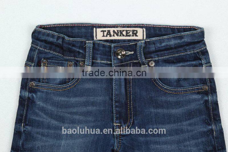 T1113K Comfortable boys kid Children stretchasble waist band Medium indigo jeans