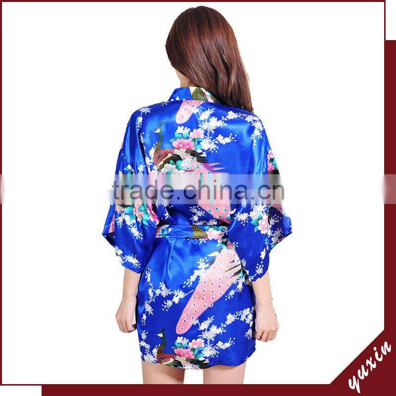 wholesale satin robe bath robe Custom made japan kimono robe 0609042