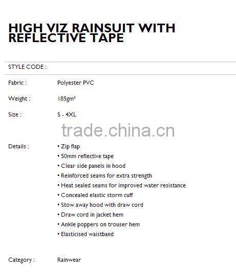 promotional high vis raincoat with reflective strips