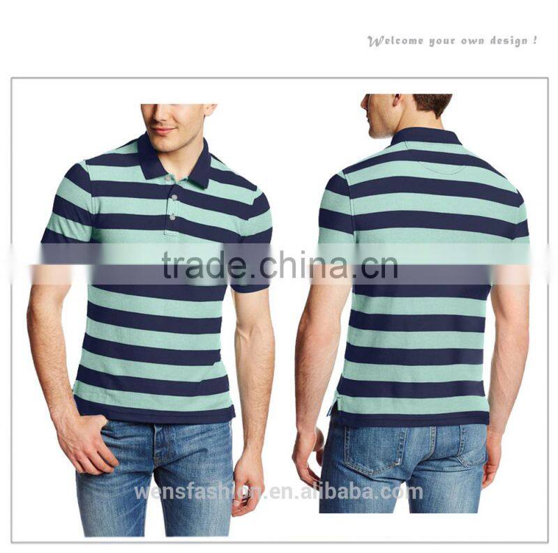 100% cotton mens stripe banded collar cotton shirt