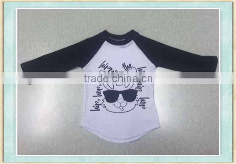 Boutique children long sleeve t shirt rabbit appliqued baby romper tank top fall clothes