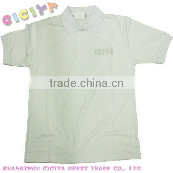 Man's polo neck white t-shirt for summer