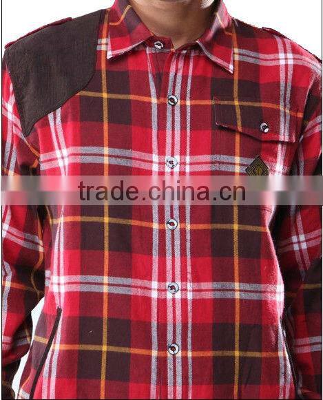 2016 new design men's tartan pattern material flannel shirt