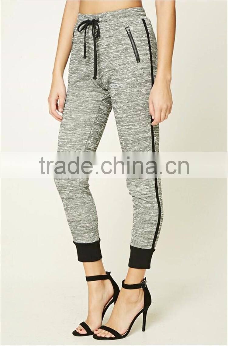 New design high quality custom spring fashion plain dyed narrow bottom pants