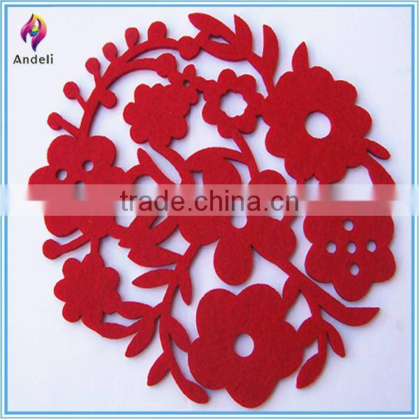 Felt carved flower handmade placemats set