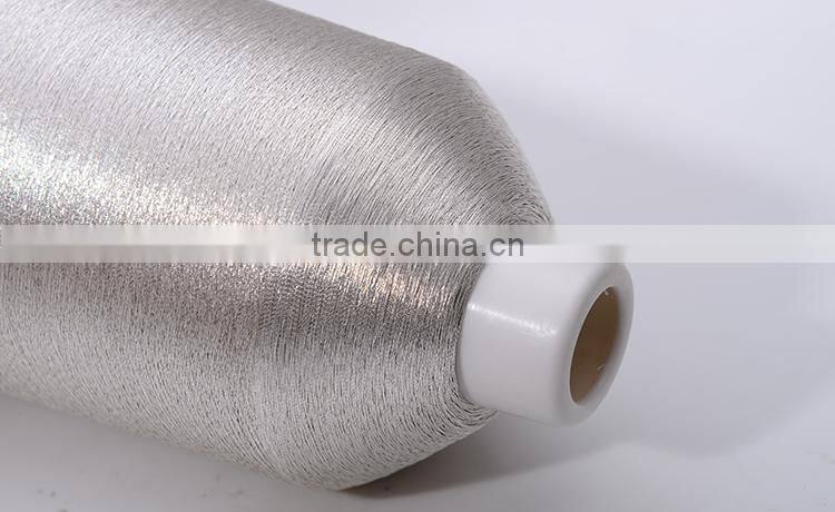 Silver metallic knitting yarn