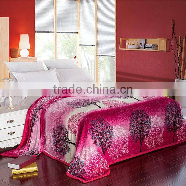 2014 fashion DreamWoods design super soft bed flannel blanket