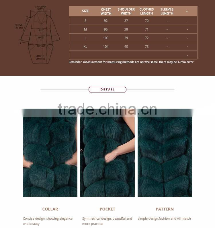 Factory Latest fashion coat animal fur knitted fox fur vest
