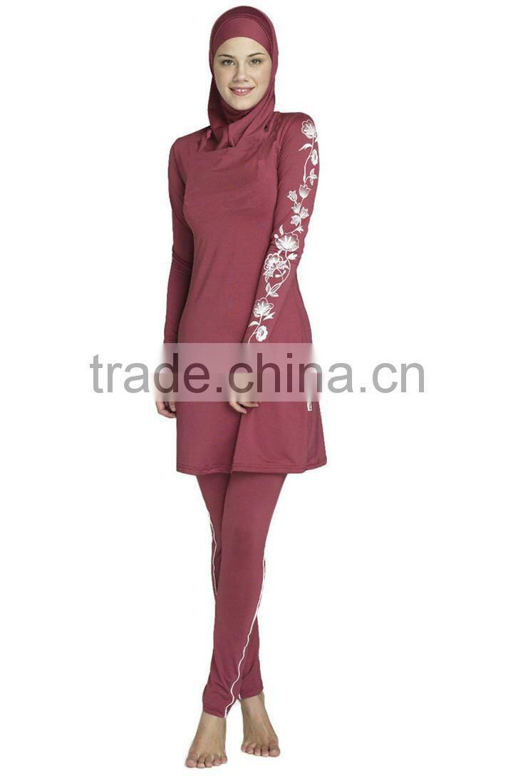 Beauty Floral Printed Islamic Swimsuit for Woman