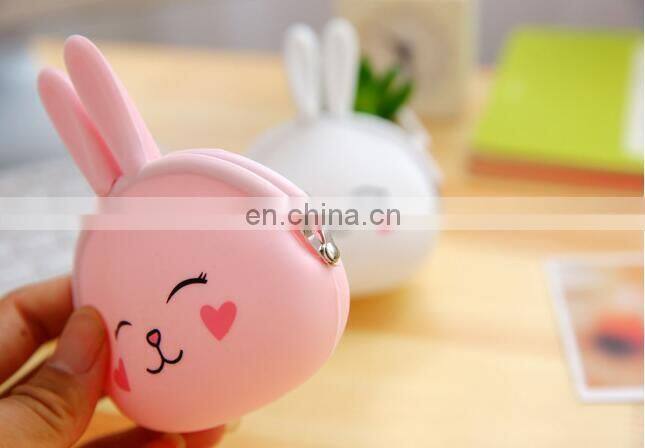 Cartoon Silicone Coin Wallet Korean Cute Rabbit Coin Purse Candy Color Packet Fashion Women Bags