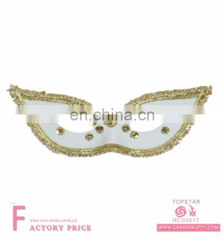 lace party face masks golden bordure wholesale Glitter Party Mask