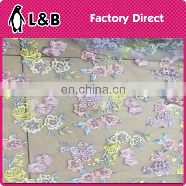 wholesale popular embroidery lace fabric with sequin