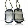 classic military shape dog tags with hole on top