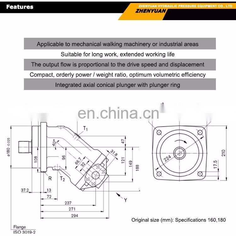 Modern design hydraulic ram quantitative pump A2FO 5-500