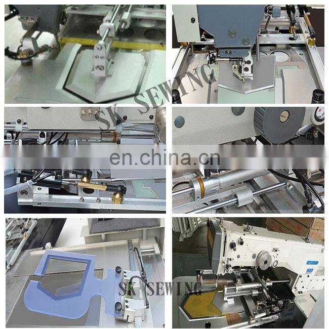 Automatic pocket attaching electronic pattern setter industrial sewing machine