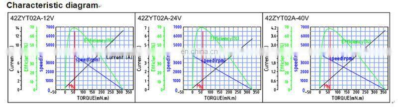 42ZYT02A 12v 24v dc motor 57mNm 3100rpm 20w