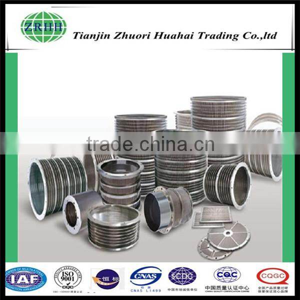 V wedge screen filter cartridge and cylindrical screen type strainer