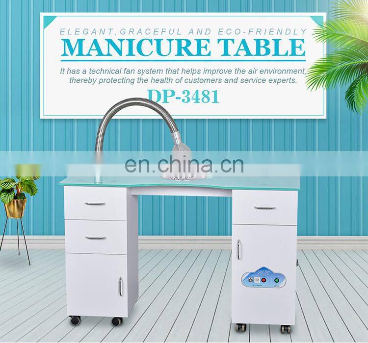 Modern beauty nail salon manicure table with fan
