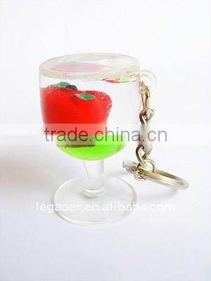 Wholesale Liquid Hourglass Keychain, Acrylic Plastic Keyring