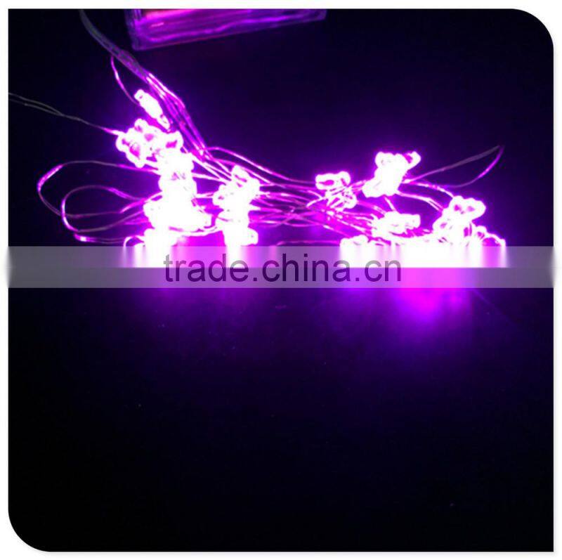 purple color small butterfly copper wire battery operated led christmas lights