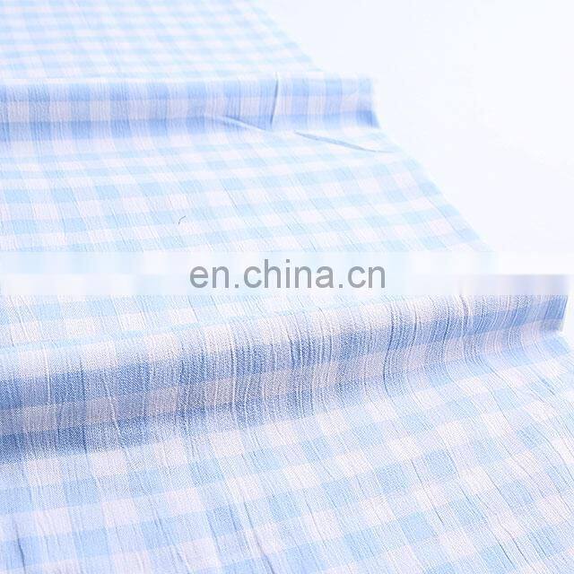 Supplier Classic Plaid Yarn Dyed Fabric Twisted Yarn Crepe Sunscreen Fabric