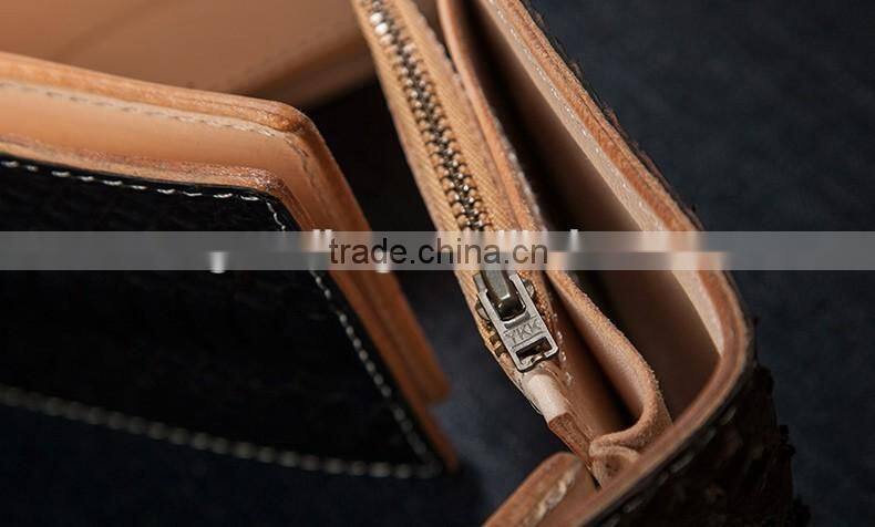 High Quality Custom logo White and Black Color Unisex Genuine Real Big Scale Python Skin leather Wallet