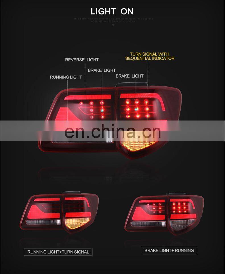 Car lighting system of LED tail lights for Toyota Fortuner 2012 2013 2014 2015