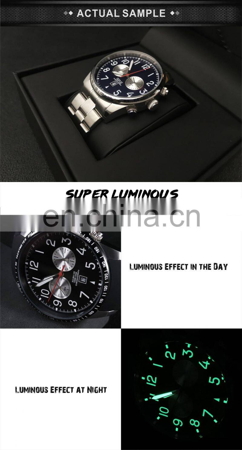 High Quality Classic Stainless Steel Chronograph Watches Men Wrist With Custom Logo Stylish 10atm Watch Luxury Quartz Watch Men