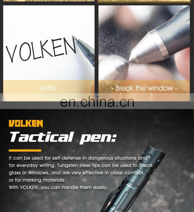 High quality outdoor multi-functional defensive equipment defensive equipment tactical pen with lamp tools