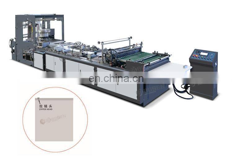 PE PVC PP Woven Fully Automatic Slider Zipper Bag Making Machine Plastic Delta Taiwan Brand 100pcs/min 40-110pcs/min
