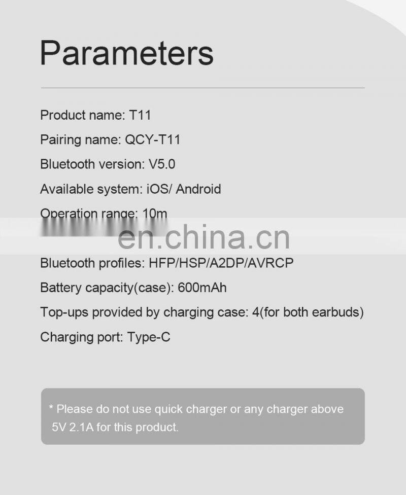 newest headset QCY-T11 latest technology fashion headset boys and girls general headset manufacturers original