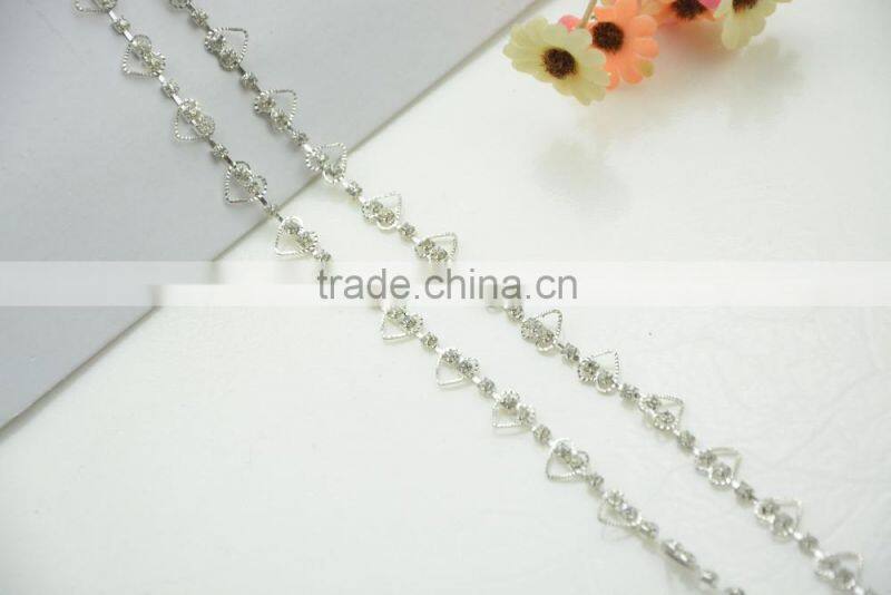 Heart Shape Silver Plating Metal Tirmming