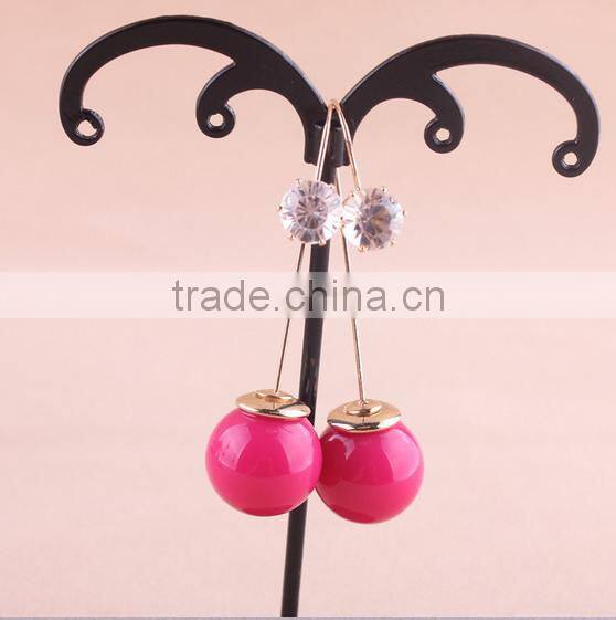 Promotional Fashion New Teardrop Beads Pendant Womens Hoop Earrings