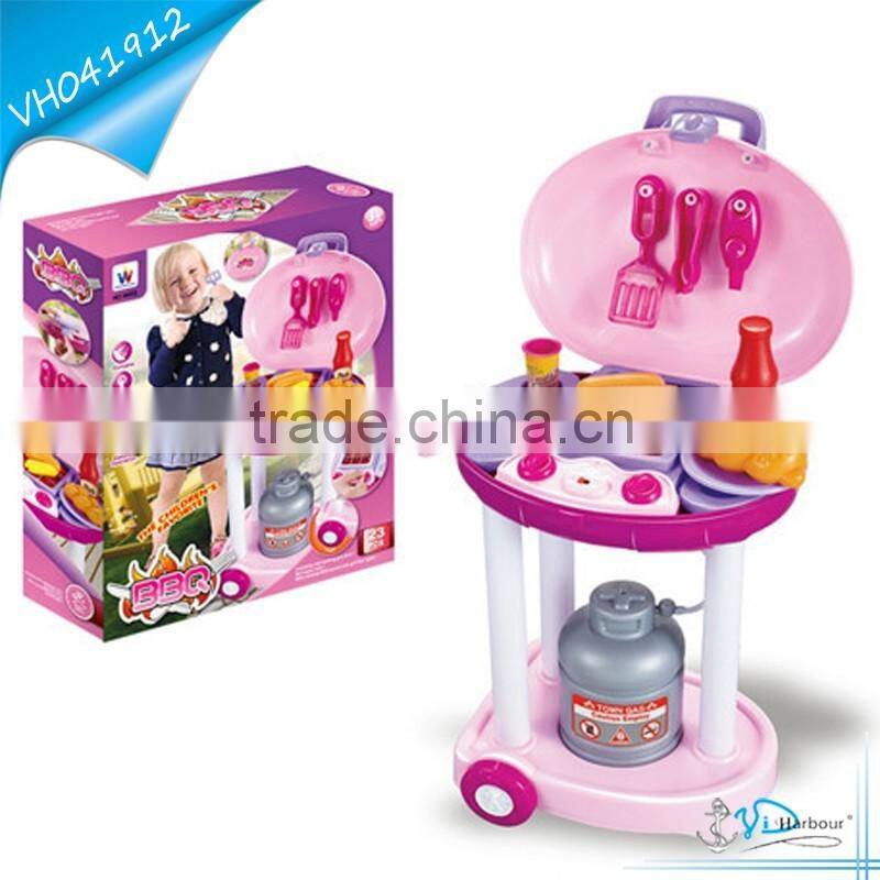 Lignt Music Pink Kids Girl barbecue play set