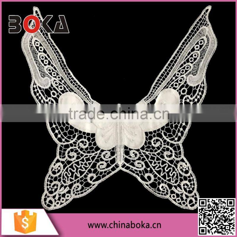 white crochet embroidery neck trim