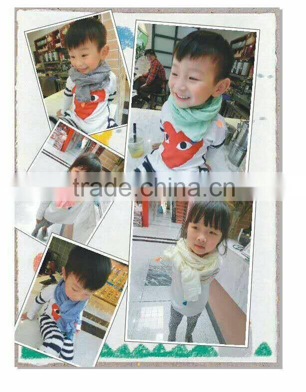 Wholesale Fashion Classic Tassel Style Kids Boys Girls Cotton Solid Plain Scarf