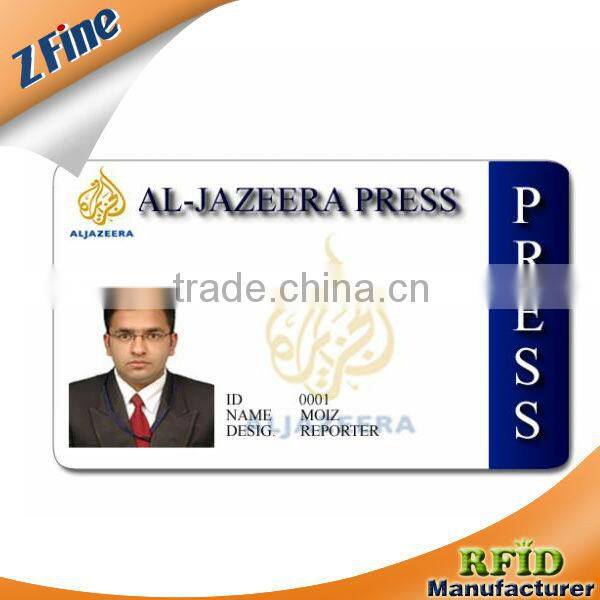 Portrait smart ID Card with barcode / QR number for compus/company
