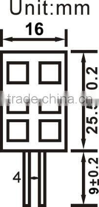 10W Equivalent 1W Quadrate SMD 5050 side pin LED G4 rectangle