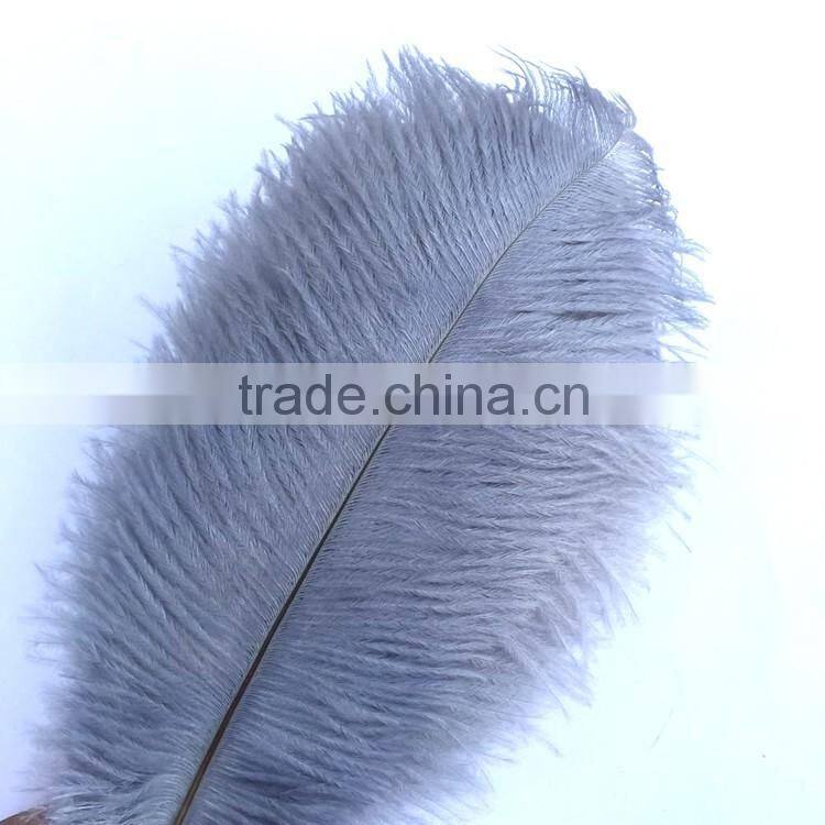 factory Wholesale Decorative Gray Color Ostrich Feather Trimming, dyed ostrich feather for wedding centerpieces