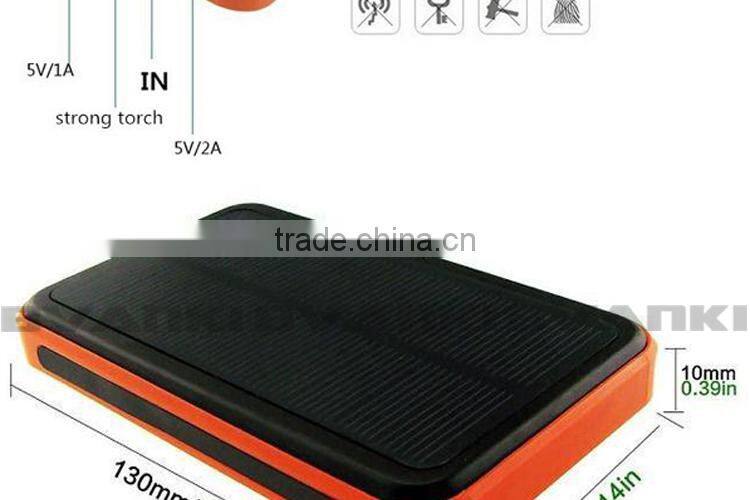 Hot new products for 2015 outdoor Waterproof Solar Mobile portable Power Bank Charger 12000mAh