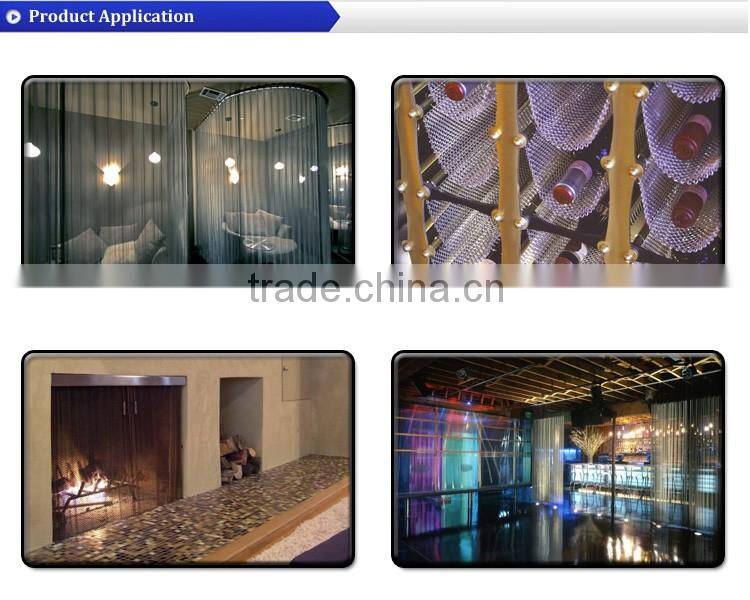 Coil drapery chainlink metal mesh curtain gold color screen