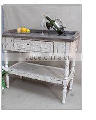 A Drawer White Antique Curved Wood Chairs