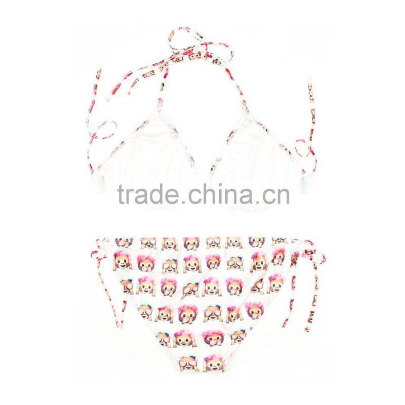 Emoji Digital Print Beautiful Sex Girl Bikini