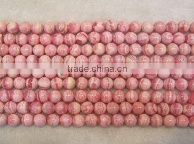 natural B grade Argentina Rhodochrosite round beads in loose gemstone