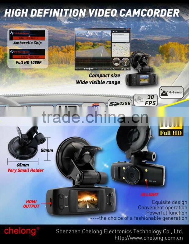 mercedes car camera Ambarella Chip 5M CMOS Sensor GPS G-sensor 4Xdigital zoom camera direct satellite tv black box