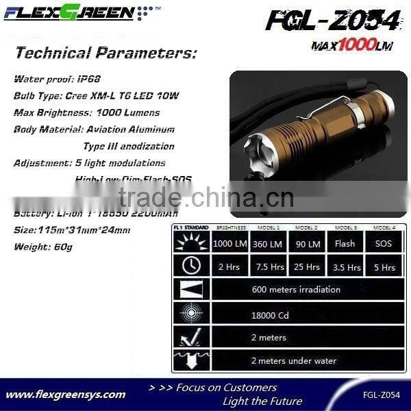 rechargable 18650 battery T6 LED tactical torch