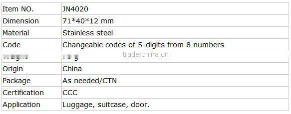 JN2031 3 Digits Combination Pad Lock