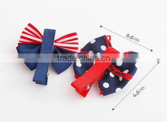 fancy fabric hair bow tie hair clip hair accessory in hair pieces